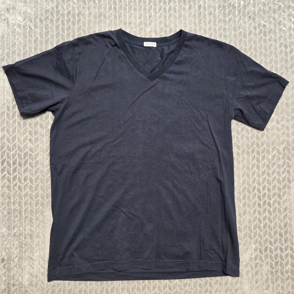 Son of a Tailor Mens Black 100% Supima Cotton V-Neck T-Shirt Size Large